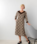 Women's Open Back Sweater Knit Dress with Diamond Neckline