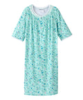 Open Back Knit Nightgown with Lace Trim
