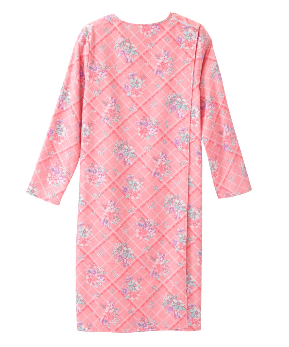 Women's No Peek Open Back Flannel Nightgown
