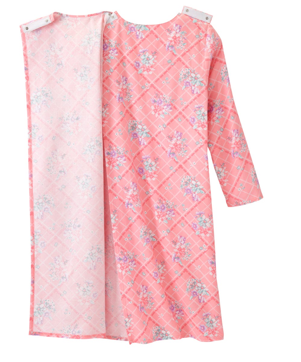 Women's No Peek Open Back Flannel Nightgown