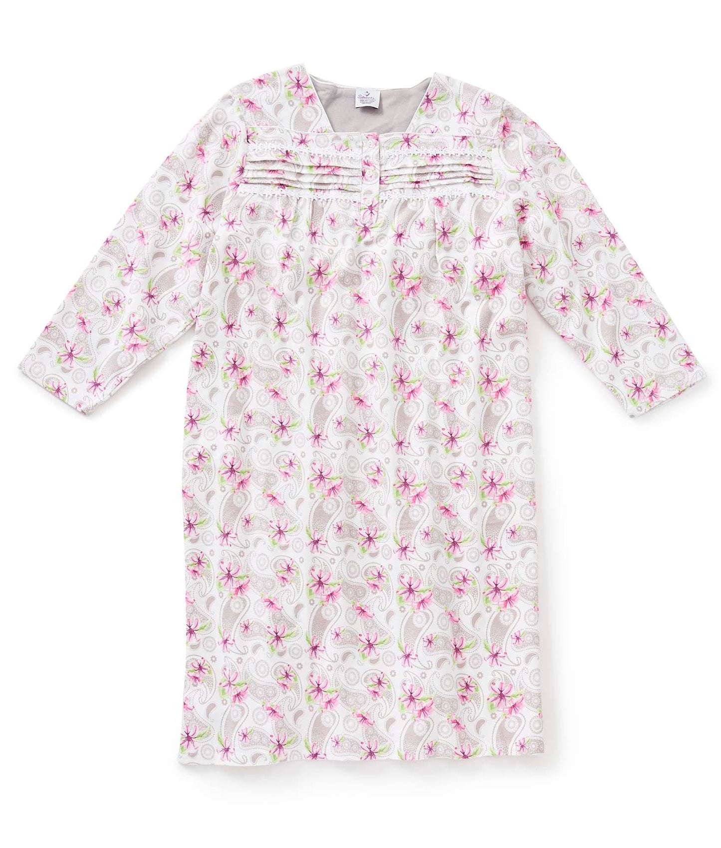 Women's No Peek Open Back Flannel Nightgown