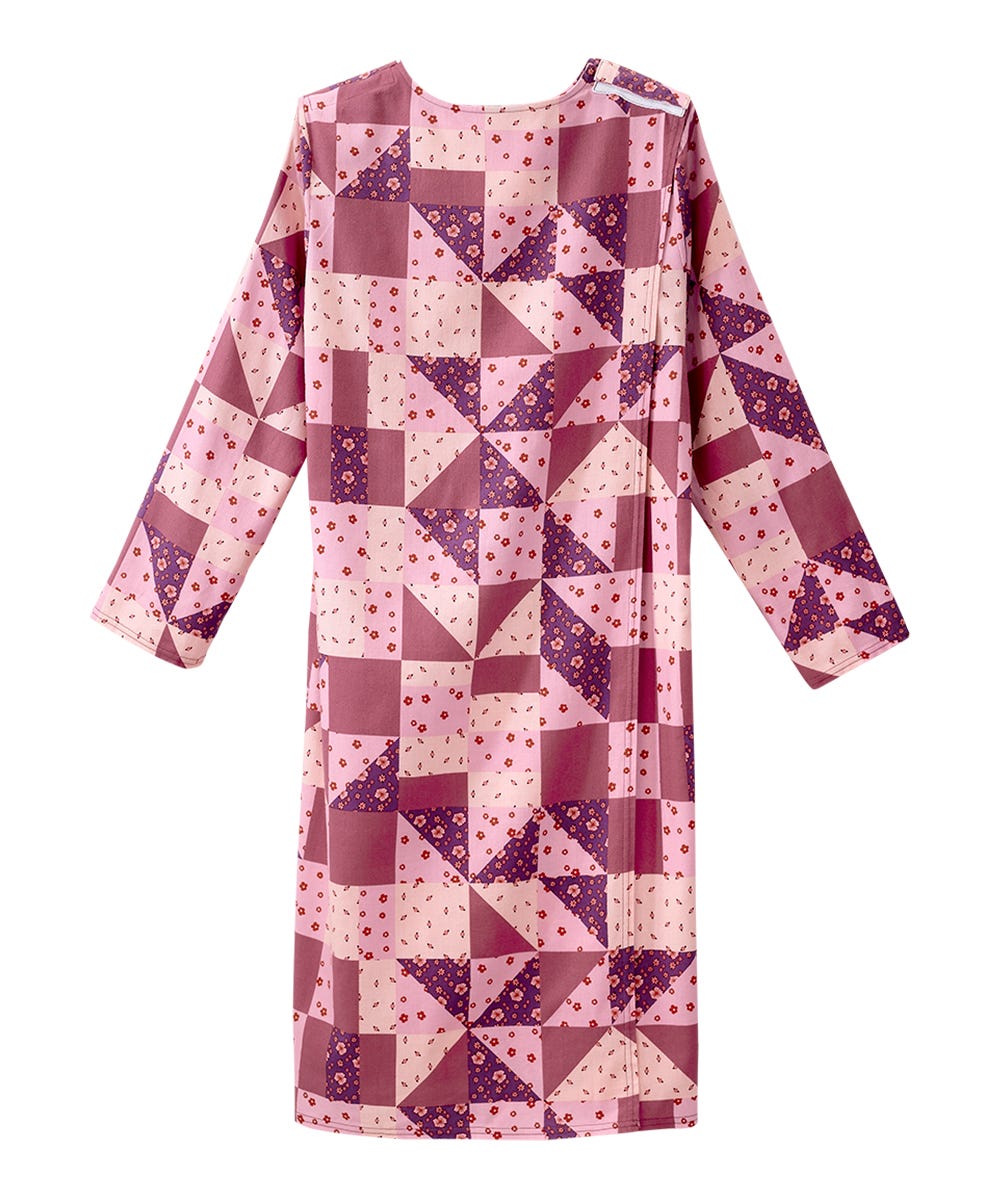 Women's No Peek Open Back Flannel Nightgown