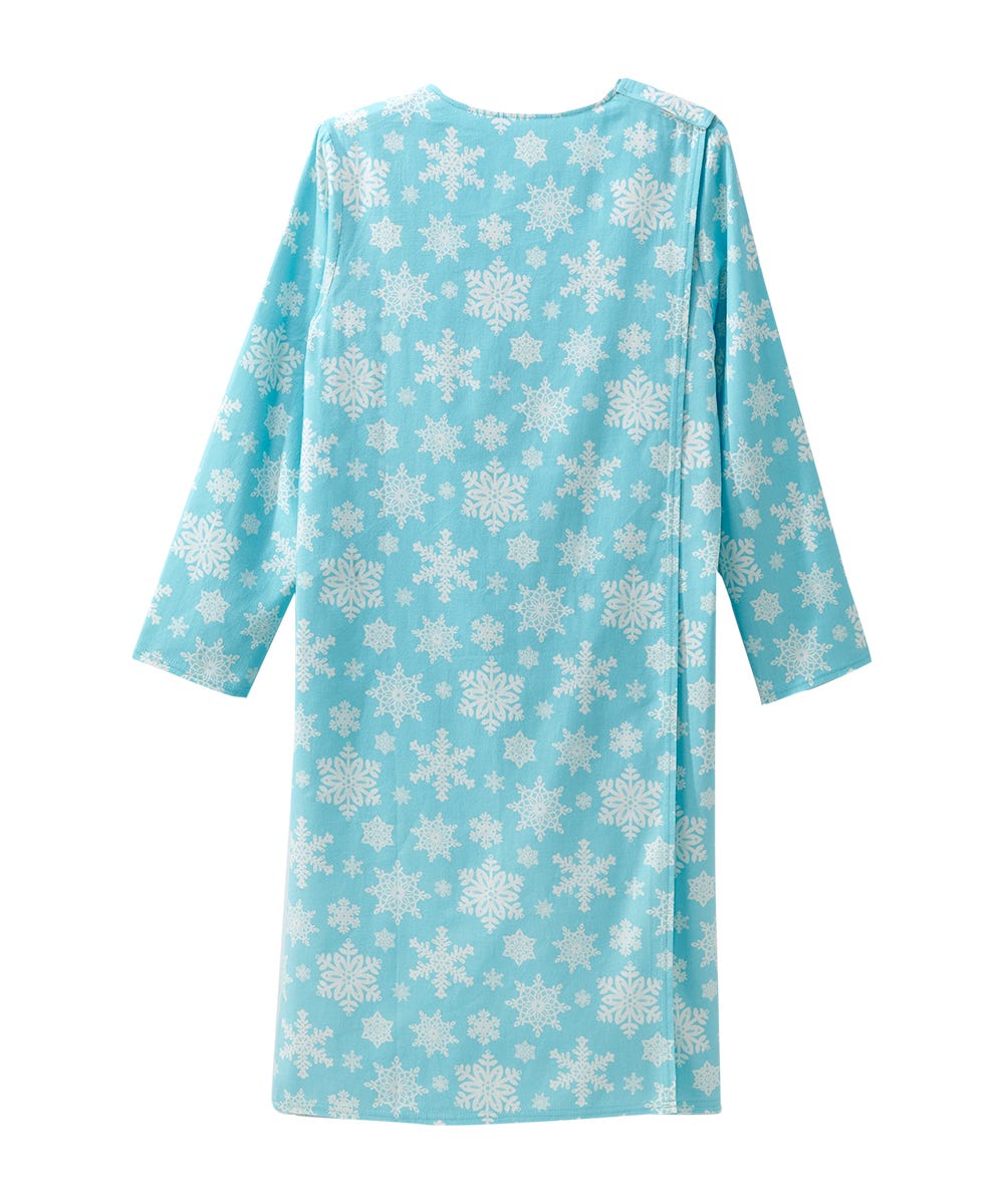 Women's No Peek Open Back Flannel Nightgown