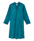 Women's Open Back Plush Nightgown with Zip Front