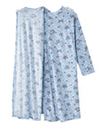 Women's Open Back Plush Nightgown with Zip Front