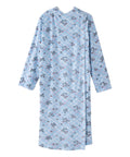Women's Open Back Plush Nightgown with Zip Front