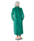 Women's Open Back Plush Nightgown with Zip Front