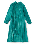 Women's Open Back Plush Nightgown with Zip Front