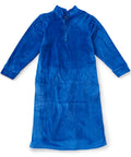 Women's Open Back Plush Nightgown with Zip Front