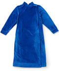 Women's Open Back Plush Nightgown with Zip Front