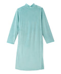Women's Open Back Plush Nightgown with Zip Front