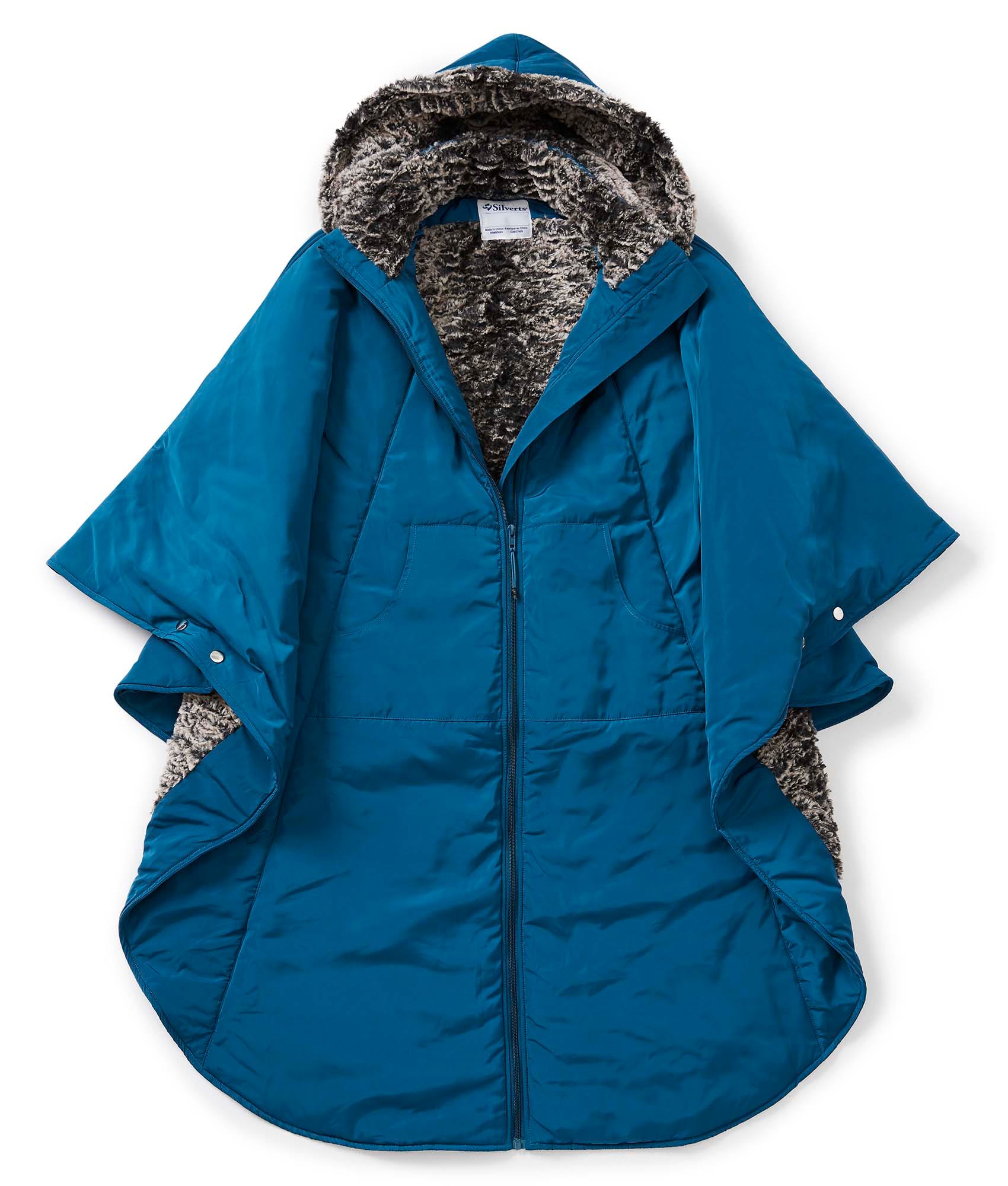 Unisex Luxurious Fur-Lined Winter Wheelchair Cape