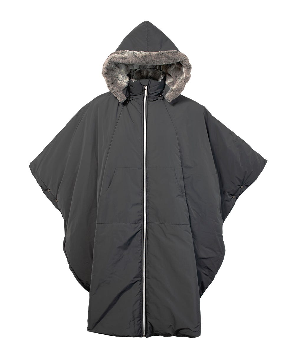 Unisex Luxurious Fur-Lined Winter Wheelchair Cape