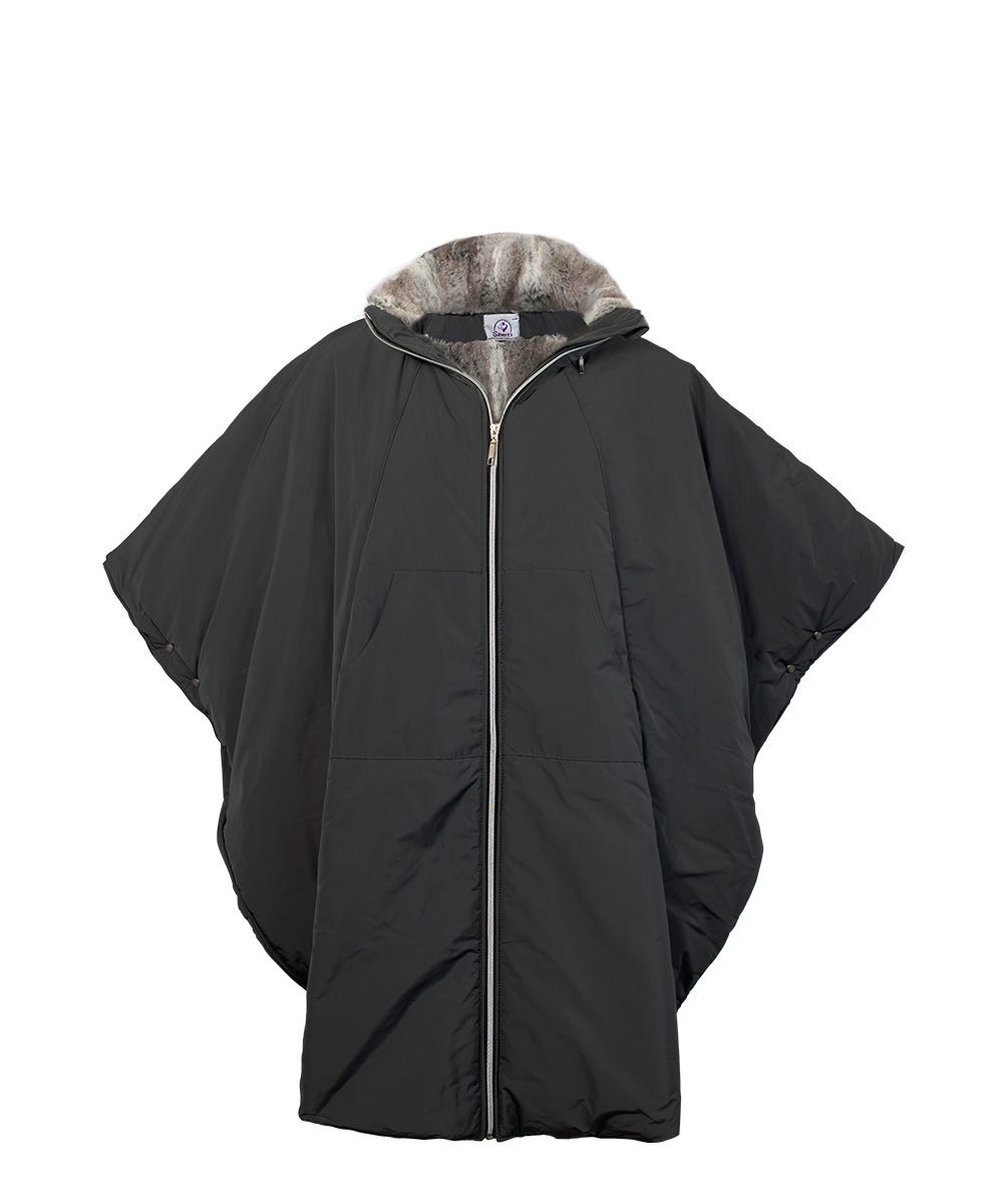 Unisex Luxurious Fur-Lined Winter Wheelchair Cape