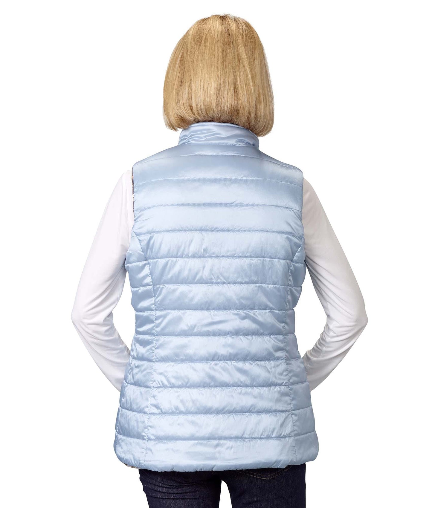 Women's Reversible Magnetic Snap Front Puffer Vest - Clearance