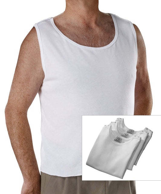 3 Pack - Men's Adaptive Sleeveless Undershirt - Clearance