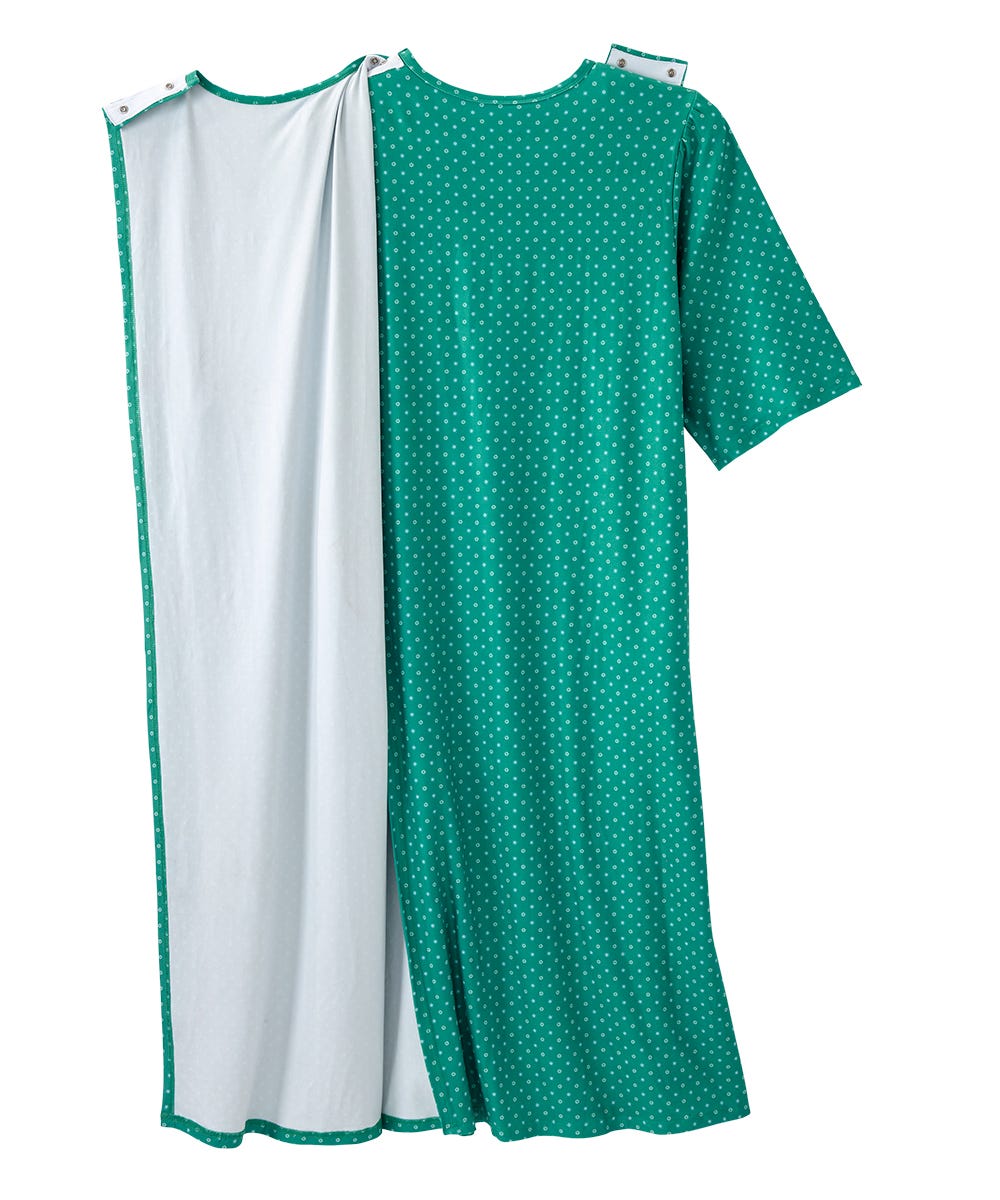 Women's Open Back Lace Trim Nightgown with Pockets