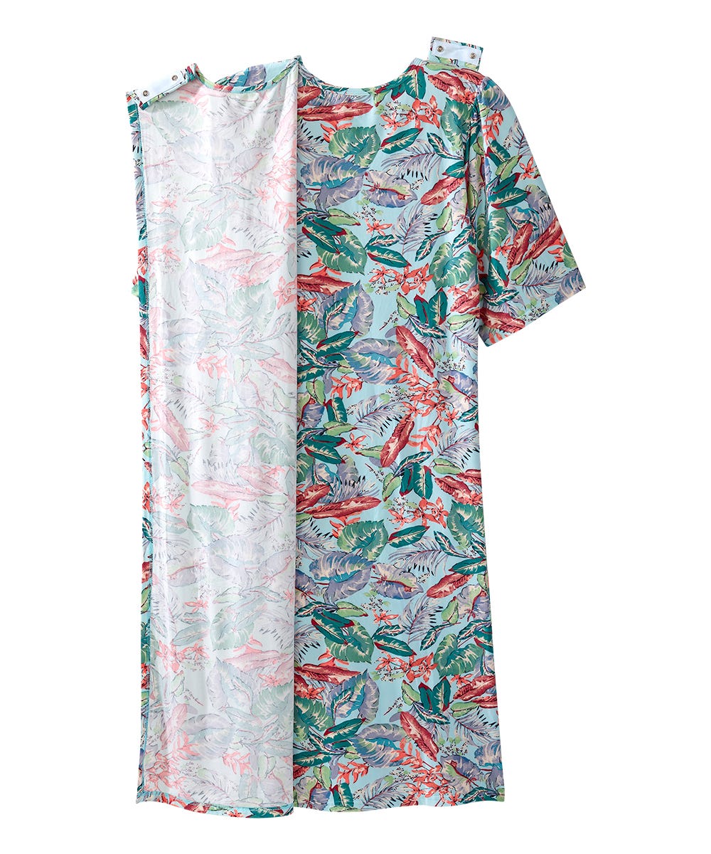 Women's Open Back Lace Trim Nightgown with Pockets