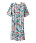 Women's Open Back Lace Trim Nightgown with Pockets