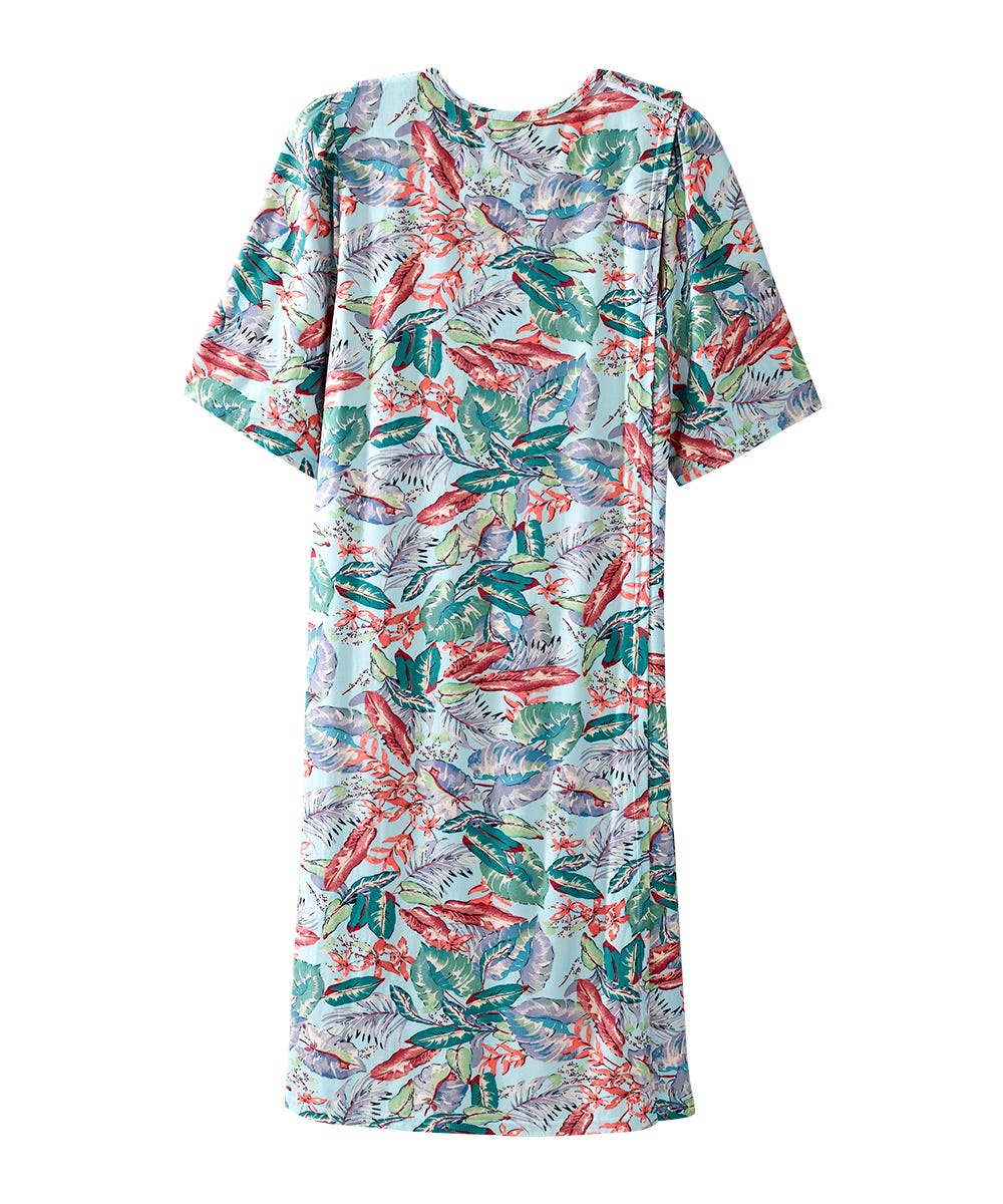 Women's Open Back Lace Trim Nightgown with Pockets