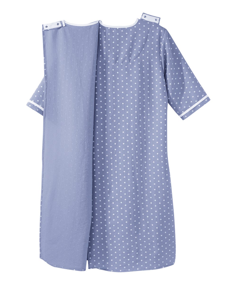 Women's Open Back Nightgown with Quarter-Zip