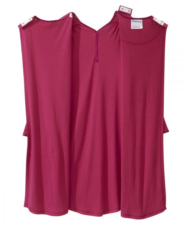 Women's Open Back Henley Nightgown