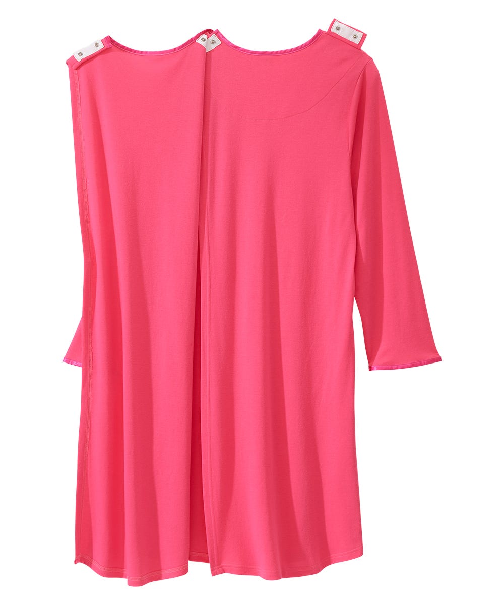 Women's Open Back Henley Nightgown