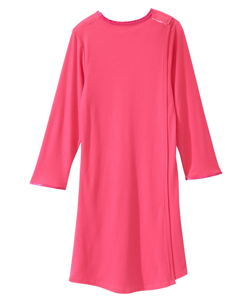 Women's Open Back Henley Nightgown