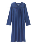 Women's Open Back Long Sleeve Lace Trim Nightgown