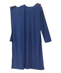 Women's Open Back Long Sleeve Lace Trim Nightgown