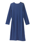 Women's Open Back Long Sleeve Lace Trim Nightgown