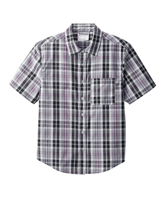 Magnetic Buttons Mens Short Sleeve Shirt