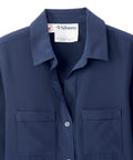 Magnetic Button Long Sleeve Blouse