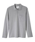 Men's Adaptive Open Back Polo Shirt with Long Sleeves