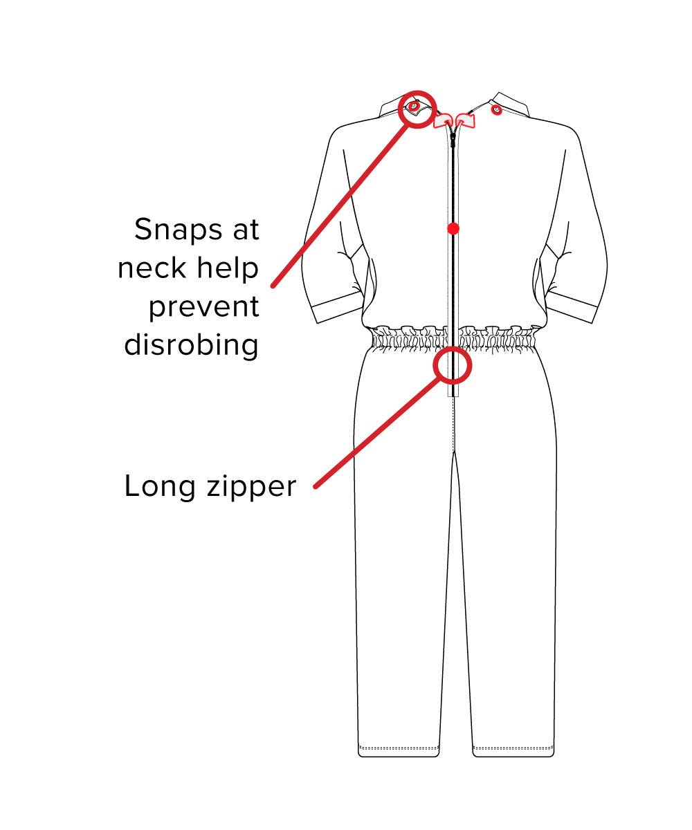 Men's Stay Dressed Jumpsuit for Dementia Needs Full Back Zip Outfit - Clearance