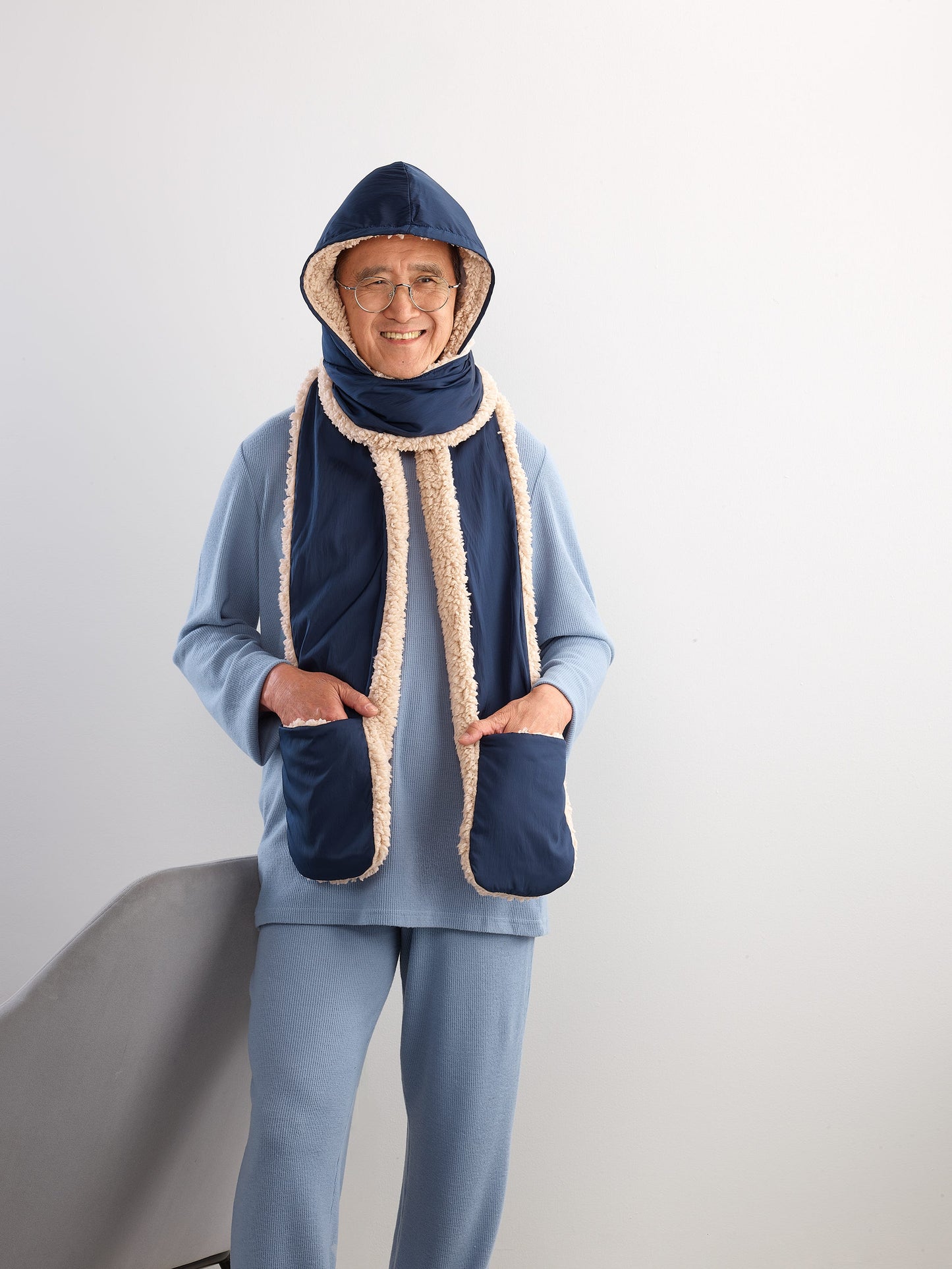 Hooded Scarf with Pockets