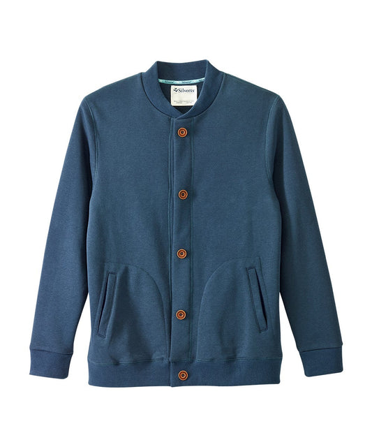 Men's Magnetic Button Front Bomber Jacket