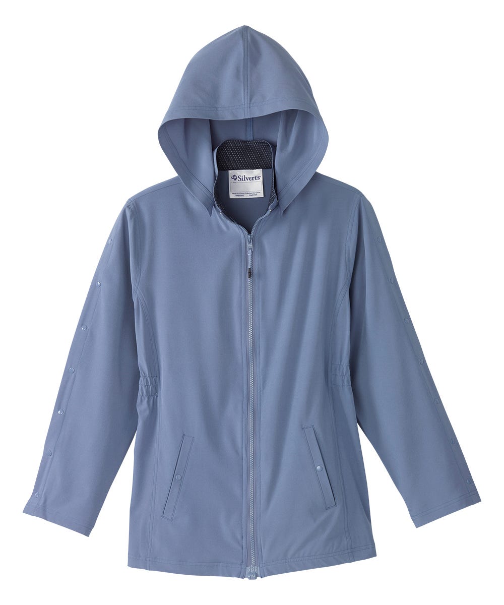 Women's Recovery Rain Jacket with Magnetic Zipper & Detachable Hood