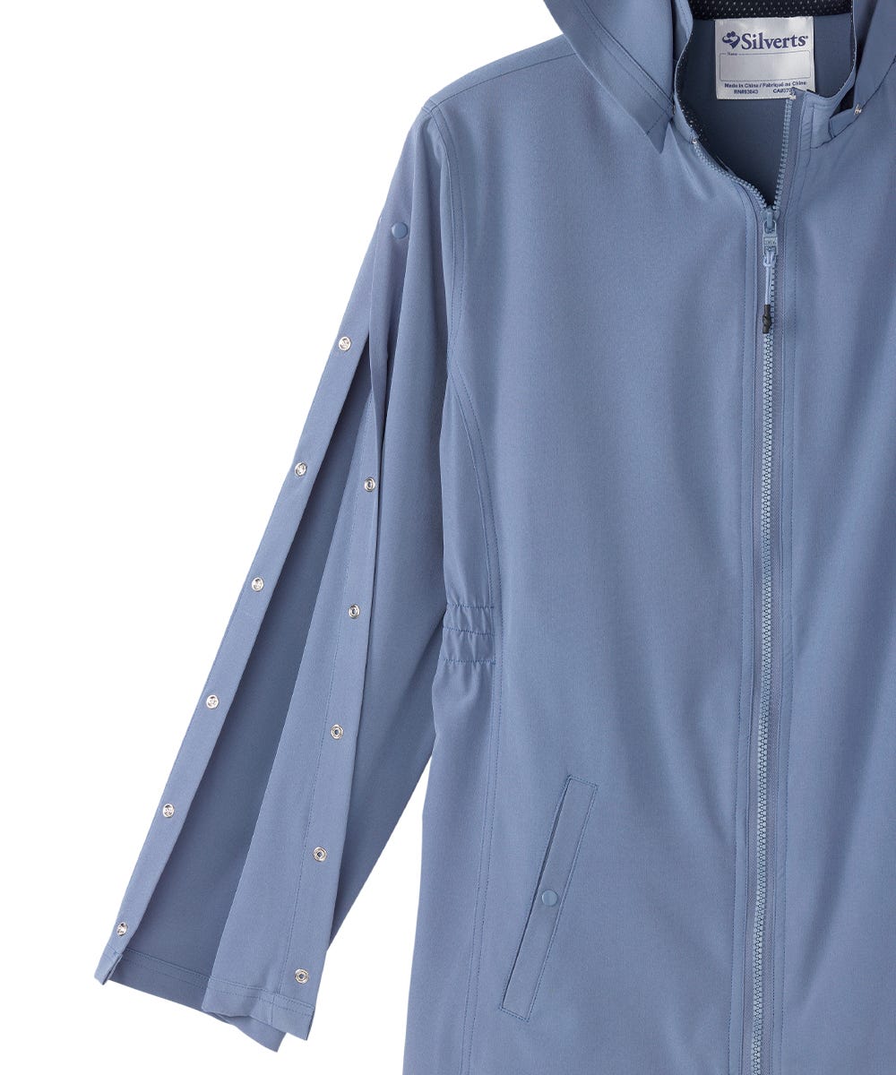 Women's Recovery Rain Jacket with Magnetic Zipper & Detachable Hood