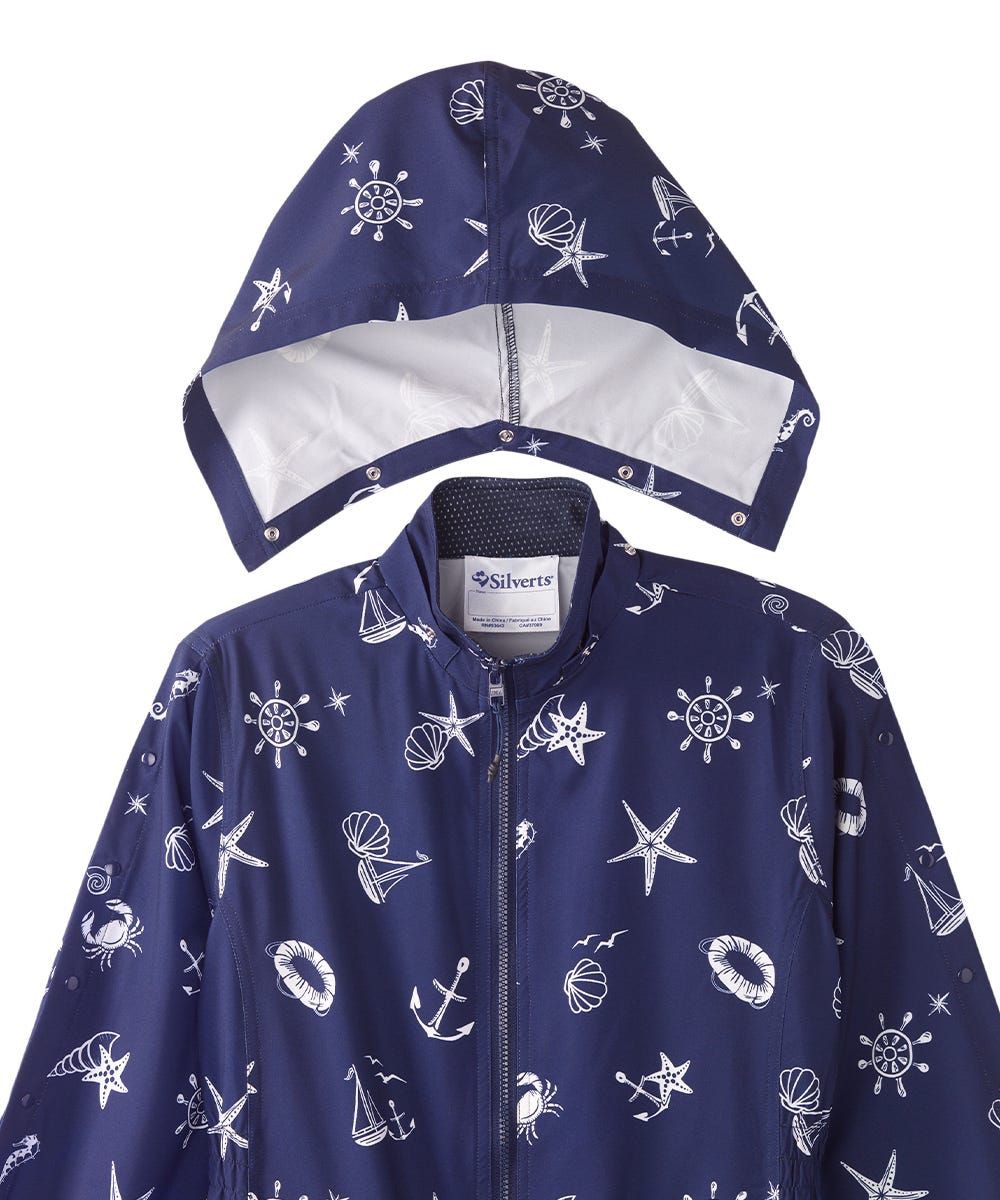 Women's Recovery Rain Jacket with Magnetic Zipper & Detachable Hood