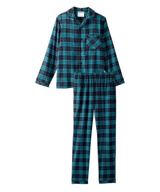 Men's Open Back Top & Pull-On Pant Flannel Pajama Set