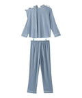 Women's Open Back Top & Pull-On Pant Waffle Knit Pajama Set