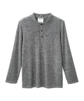 Men's Open Back Long Sleeve Henley Shirt