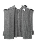 Men's Open Back Long Sleeve Henley Shirt