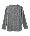Men's Open Back Long Sleeve Henley Shirt