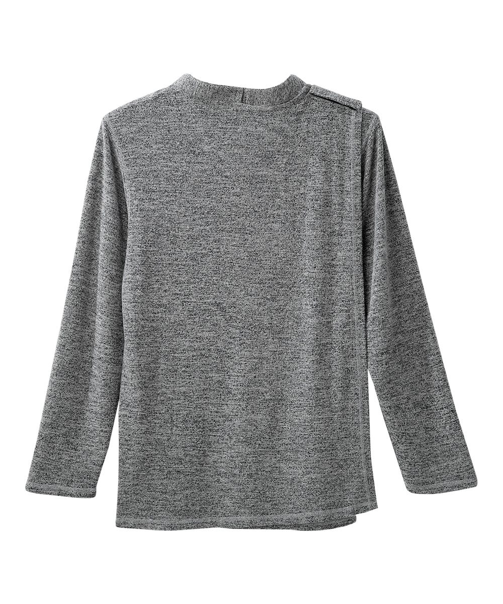 Men's Open Back Long Sleeve Henley Shirt