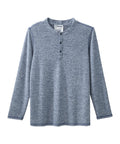 Men's Open Back Long Sleeve Henley Shirt