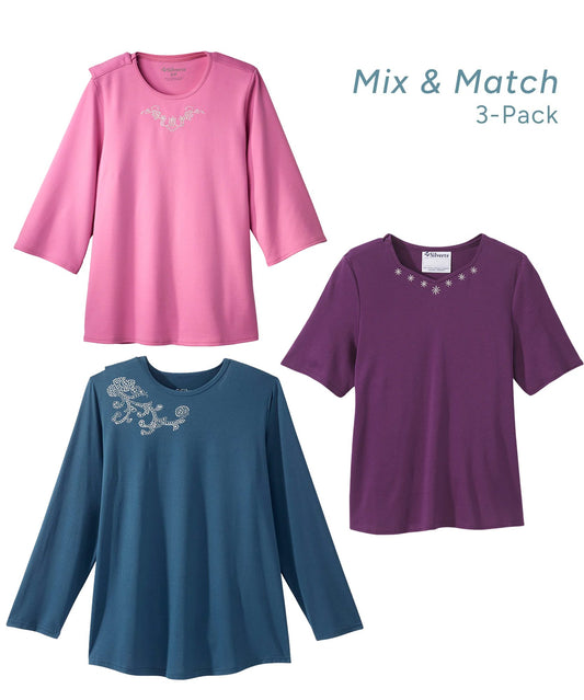 Women's Open Back Top Basics Bundle - 3 Styles