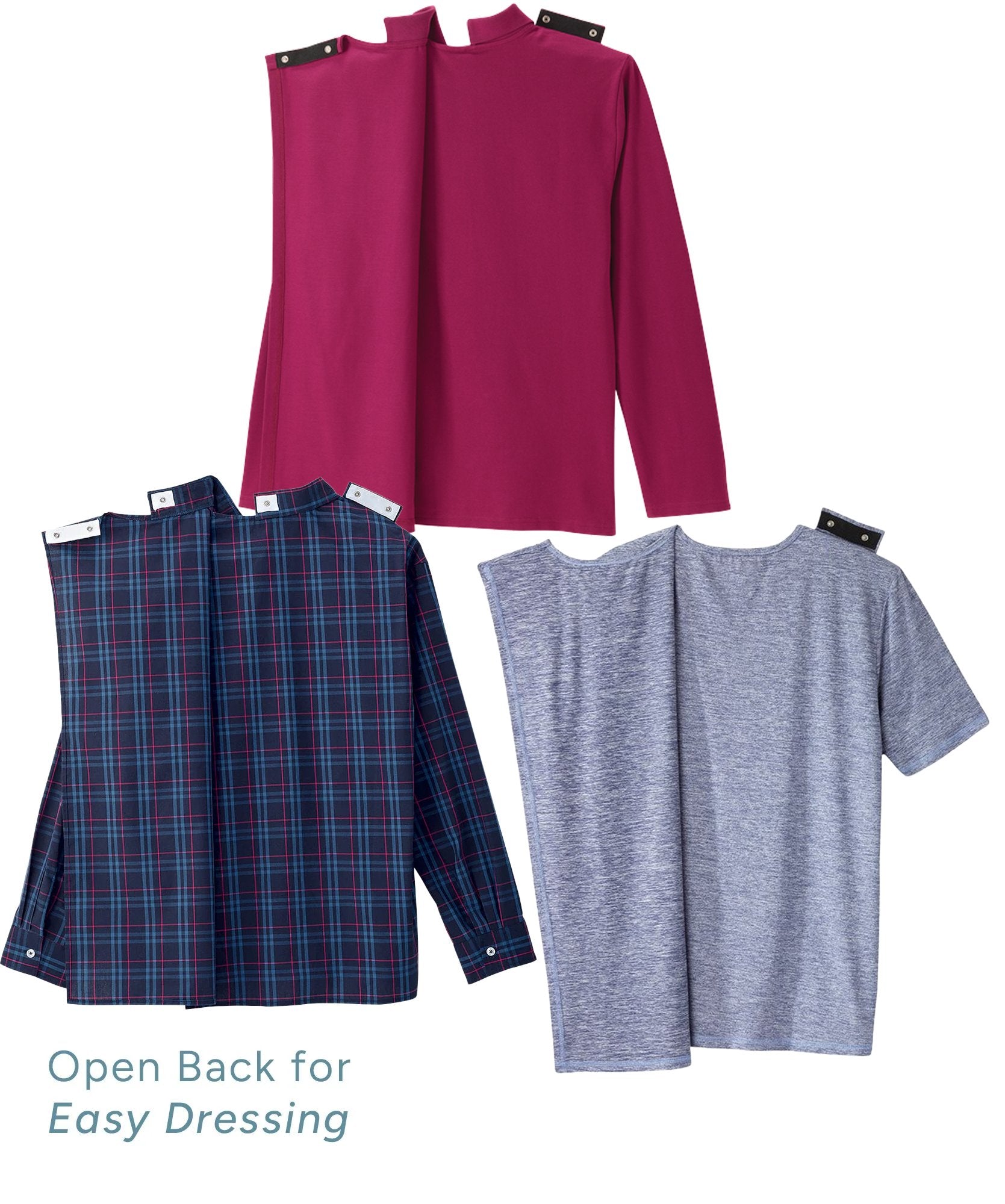 Men's Open Back Shirt Basics Bundle - 3 Styles