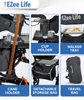 EZee Life X Frame Rollator CH3011 | Lightweight 4-Wheel Walker with Seat Canada